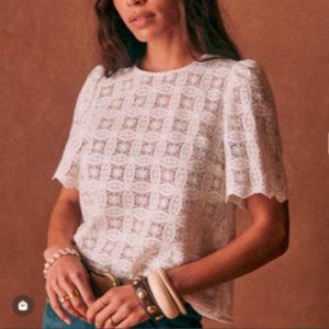 Sezane Lilo Blouse Ecru Size EU 38